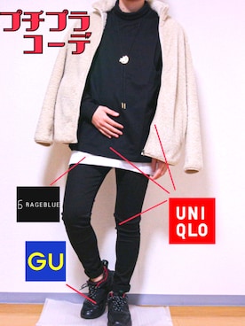 「UNIQLO（ユニクロ）のタートルネックT（長袖）（Tシャツ/カットソー）」を使った、Yuu さん（メンズ・174cm）の秋コーディネート