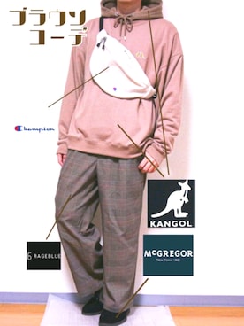 「Champion（チャンピオン）のアイテム（ボディバッグ/ウエストポーチ）」を使った、Yuu さん（メンズ・174cm）の秋コーディネート
