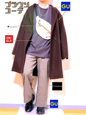 「Champion（チャンピオン）のアイテム（ボディバッグ/ウエストポーチ）」を使った、Yuu さん（メンズ・174cm）の冬コーディネート