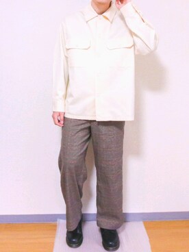 「JUNRED（ジュンレッド）のアイテム（その他シューズ）」を使った、Yuu さん（メンズ・174cm）の春コーディネート