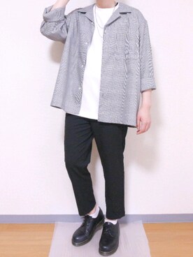 「JUNRED（ジュンレッド）のアイテム（その他シューズ）」を使った、Yuu さん（メンズ・174cm）の春コーディネート