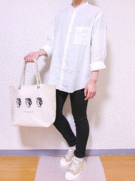 「harapeco（ハラペコ）のアイテム」を使った、Yuu さん（メンズ・174cm）の春コーディネート