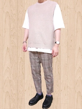 「JUNRED（ジュンレッド）のアイテム（その他シューズ）」を使った、Yuu さん（メンズ・174cm）の夏コーディネート