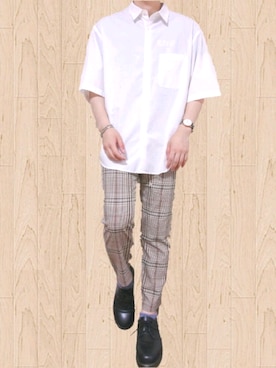「JUNRED（ジュンレッド）のアイテム（その他シューズ）」を使った、Yuu さん（メンズ・174cm）の夏コーディネート