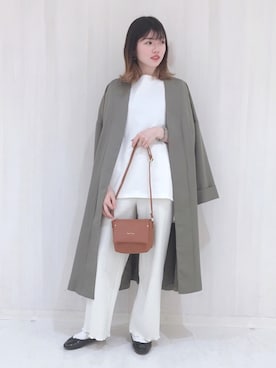 「チュニック」｜「アイテム（トレンチコート）」を使った、hikaruさん（レディース・161cm）の冬コーディネート