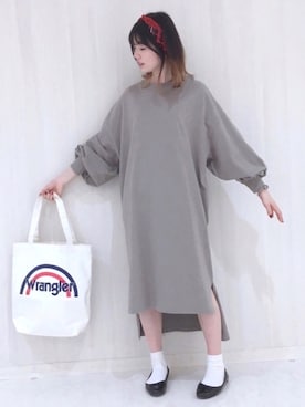 「Wrangler」｜「アイテム（ワンピース/ドレス）」を使った、hikaruさん（レディース・161cm）の冬コーディネート