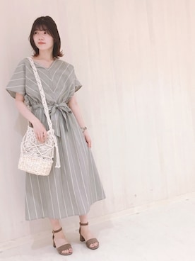 「マクラメ」｜「アイテム（その他）」を使った、hikaruさん（レディース・161cm）の春コーディネート