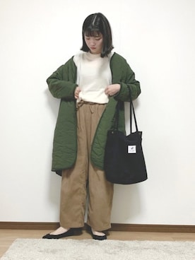 「AMERICAN HOLIC」｜「アイテム（その他アウター）」を使った、hikaruさん（レディース・161cm）の秋コーディネート