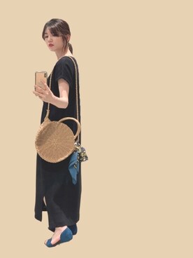 「ペーパーバッグ」｜「アイテム（その他）」を使った、hikaruさん（レディース・161cm）の春コーディネート