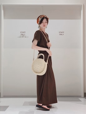 「ペーパーバッグ」｜「アイテム（その他）」を使った、hikaruさん（レディース・161cm）の夏コーディネート