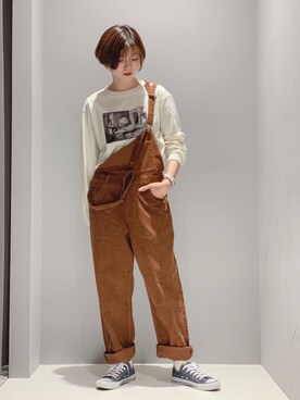 「秋のマイ旬スタイル」｜「アイテム（サロペット/オーバーオール）」を使った、hikaruさん（レディース・160cm）の秋コーディネート