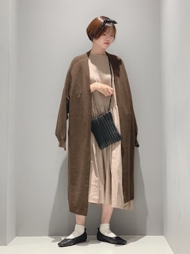 「プリーツバッグ」｜「アイテム（その他）」を使った、hikaruさん（レディース・160cm）の秋コーディネート