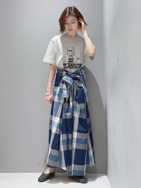 「CRAFT STANDARD BOUTIQUE（クラフトスタンダードブティック）のオーバーヒールスクエアミュール　＊◇（パンプス）」を使った、hikaruさん（レディース・160cm）の春コーディネート