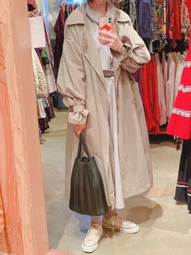 「プリーツバッグ」｜「アイテム（その他）」を使った、hikaruさん（レディース・160cm）の春コーディネート