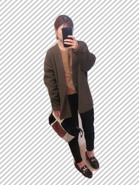 「niko and...（ニコアンド）のアイテム（クラッチバッグ）」を使った、ryo.ko.naさん（レディース・160cm）の冬コーディネート