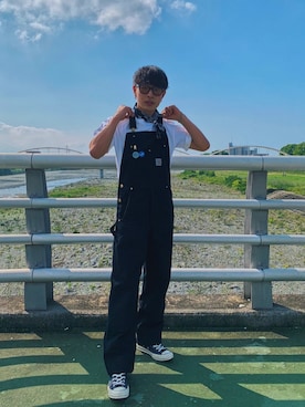 「Carhartt WIP（カーハートダブリューアイピー）のアイテム（サロペット/オーバーオール）」を使った、R.さん（メンズ・172cm）の春コーディネート