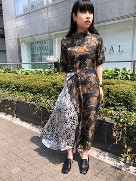 「MAISON EUREKA（メゾンエウレカ）のアイテム」を使った、ホリユキノさん（レディース・154cm）の春コーディネート