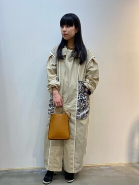 「MARROW（マロウ）のアイテム（バッグ）」を使った、ホリユキノさん（レディース・154cm）の春コーディネート