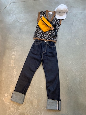 「MM6 Maison Margiela（ｴﾑｴﾑｼｯｸｽ ﾒｿﾞﾝ ﾏﾙｼﾞｪﾗ）のアイテム（帽子）」を使った、ホリユキノさん（レディース・154cm）の春コーディネート