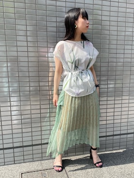 「AKIRANAKA（アキラナカ）のアイテム」を使った、ホリユキノさん（レディース・154cm）の夏コーディネート