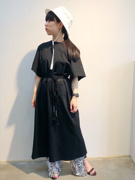 「AKIRANAKA（アキラナカ）のアイテム（ワンピース/ドレス）」を使った、ホリユキノさん（レディース・154cm）の夏コーディネート