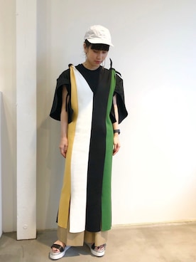 「AKIRANAKA（アキラナカ）のアイテム（ワンピース/ドレス）」を使った、ホリユキノさん（レディース・154cm）の夏コーディネート