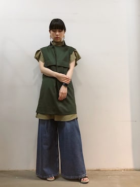 「TOGA PULLA（トーガ　プルラ）のアイテム（ワンピース/ドレス）」を使った、ホリユキノさん（レディース・154cm）の夏コーディネート