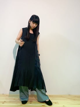 「muller of yoshiokubo（ミュラーオブヨシオクボ）のアイテム（その他パンツ）」を使った、ホリユキノさん（レディース・154cm）の夏コーディネート