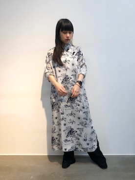 「TOGA PULLA（トーガ　プルラ）のアイテム（ワンピース/ドレス）」を使った、ホリユキノさん（レディース・154cm）の夏コーディネート