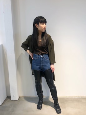 「ラブアンドピース2020」｜「アイテム（ブルゾン）」を使った、ホリユキノさん（レディース・154cm）の秋コーディネート