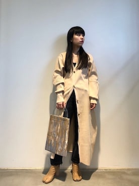 「Maison Margiela（メゾンマルジェラ）のアイテム（ブーツ）」を使った、ホリユキノさん（レディース・154cm）の秋コーディネート