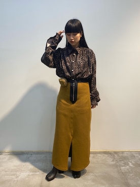 「Maison Margiela（メゾンマルジェラ）のアイテム（ブーツ）」を使った、ホリユキノさん（レディース・154cm）の秋コーディネート