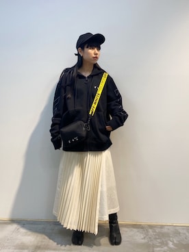 「Maison Margiela（メゾンマルジェラ）のアイテム（ブーツ）」を使った、ホリユキノさん（レディース・154cm）の秋コーディネート