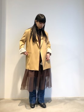 「AKIRANAKA（アキラナカ）のアイテム」を使った、ホリユキノさん（レディース・154cm）の秋コーディネート