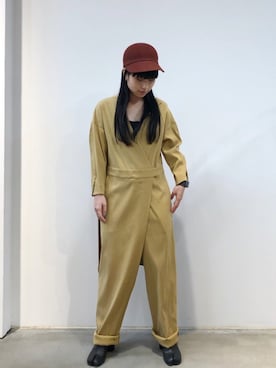 「STAIR（ステア）のアイテム（オールインワン・サロペット）」を使った、ホリユキノさん（レディース・154cm）の秋コーディネート