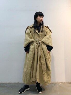 「TOGA PULLA（トーガ　プルラ）のアイテム（ジャケット/アウター）」を使った、ホリユキノさん（レディース・154cm）の冬コーディネート
