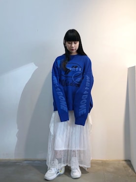 「WE11DONE（ウェルダン）のアイテム」を使った、ホリユキノさん（レディース・154cm）の冬コーディネート