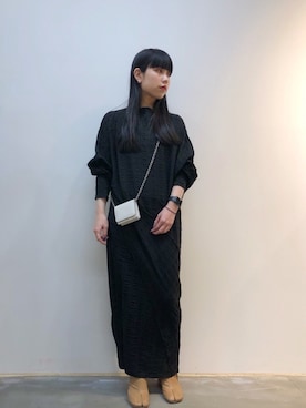「Maison Margiela（メゾンマルジェラ）のアイテム（ブーツ）」を使った、ホリユキノさん（レディース・154cm）の冬コーディネート