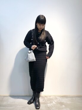 ホリユキノさんの「MAISON EUREKA スクエアートゥショートブーツ」を使ったコーディネート