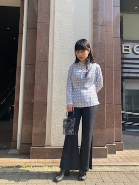 「muller of yoshiokubo（ミュラーオブヨシオクボ）のアイテム（その他パンツ）」を使った、ホリユキノさん（レディース・154cm）の春コーディネート