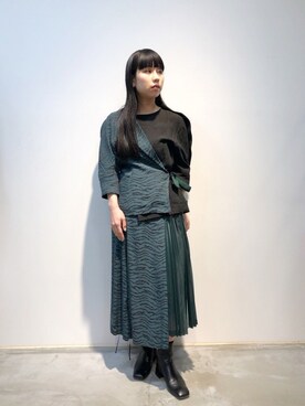 ホリユキノさんの「MAISON EUREKA スクエアートゥショートブーツ」を使ったコーディネート