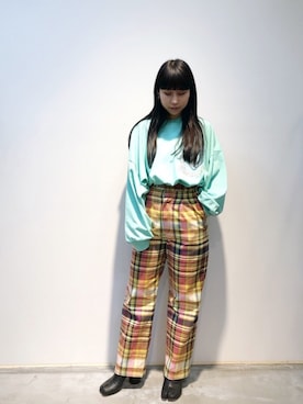 「PONTI（ポンティ）のアイテム」を使った、ホリユキノさん（レディース・154cm）の春コーディネート