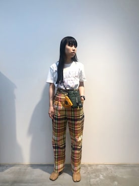 「Maison Margiela（メゾンマルジェラ）のアイテム（ブーツ）」を使った、ホリユキノさん（レディース・154cm）の春コーディネート