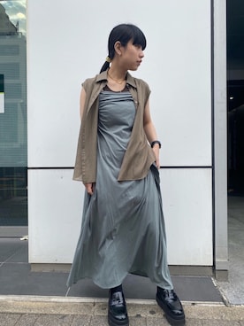 「アイテム（タンクトップ）」を使った、ホリユキノさん（レディース・154cm）の春コーディネート