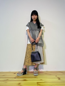 「PONTI（ポンティ）のアイテム」を使った、ホリユキノさん（レディース・154cm）の春コーディネート