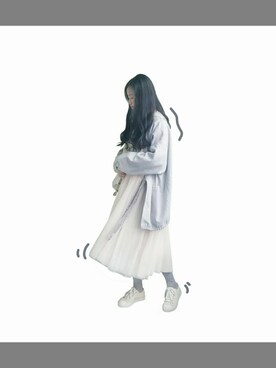 「merry jenny（メリージェニー）のアイテム（ノーカラージャケット）」を使った、mikotiboさん（レディース・160cm）の冬コーディネート