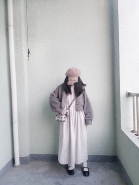 「Handmade（ハンドメイド）のアイテム（ブローチ/コサージュ）」を使った、mikotiboさん（レディース・160cm）の秋コーディネート