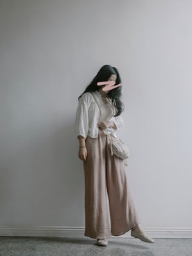「盐系风格」｜「アイテム（バレエシューズ）」を使った、mikotiboさん（レディース・160cm）の秋コーディネート