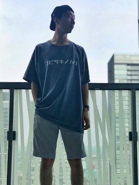 「summer」｜「アイテム（ハンチング/ベレー帽）」を使った、croiXさん（メンズ・180cm）の夏コーディネート