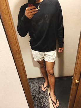 「MSGM（エムエスジーエム）のアイテム（スウェット）」を使った、Kenichi Shimomuraさん（メンズ・177cm）の夏コーディネート